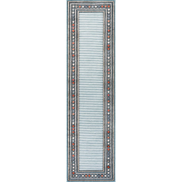 Sebastian High-low Modern Diamond Border Indoor/Outdoor Area Rug